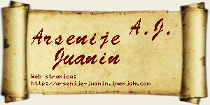 Arsenije Juanin vizit kartica